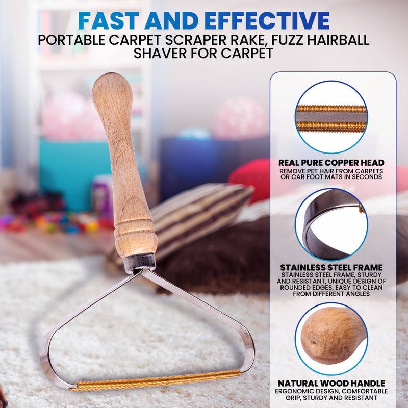 YOFOCOO 2-Pack Pet Hair Removal Tool - Lint Remover, Carpet Scraper & Shaver for Clothes and Carpets - Dog & Cat Hair Remover with Carpet Rake for Car,Rugs,Couch,Furniture - Fur Cleaner Tool - Image 5